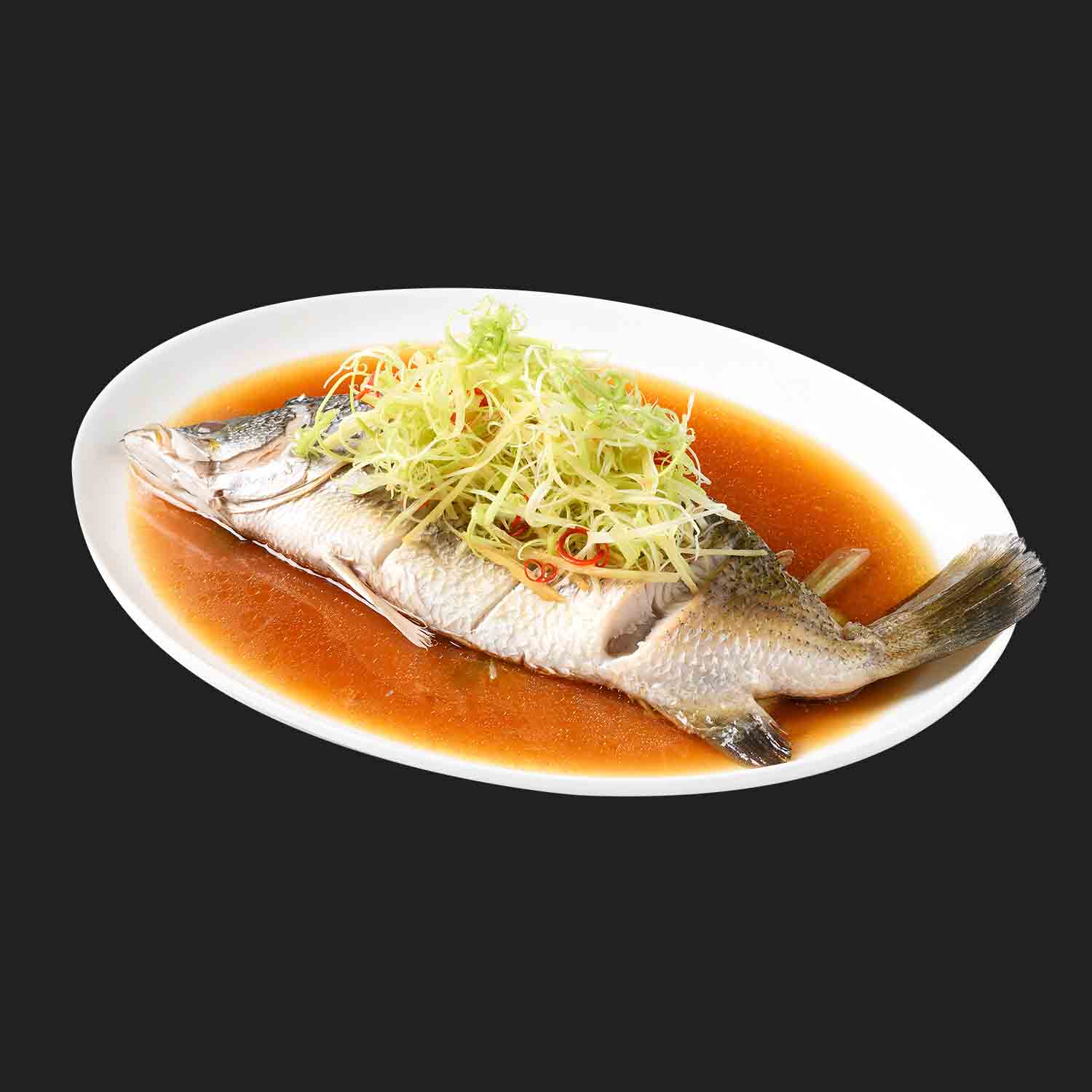 ปลากะพงนึ่งซีอิ๊ว